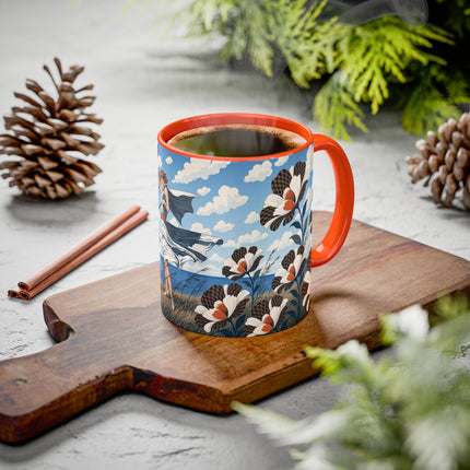 🌊🌼 The Windswept Seaside Promenade Colorful Mug – Art Deco Coastal Elegance
