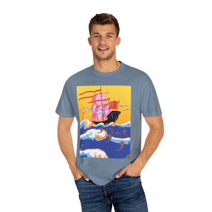 Golden Seas and Whimsical Dreams Unisex Garment-Dyed T-shirt