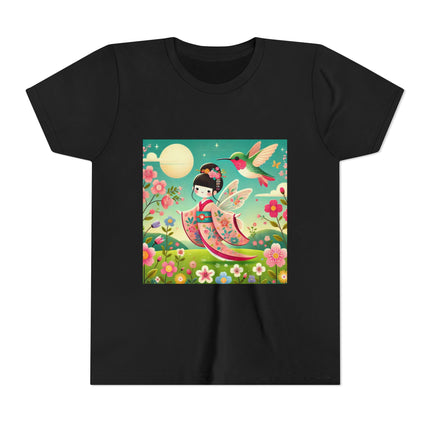 Geisha Fairy and the Hummingbird Blossom Youth Short Sleeve Tee