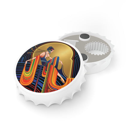 Art Deco Muse Bottle Opener – Elegant Poise & Golden Radiance