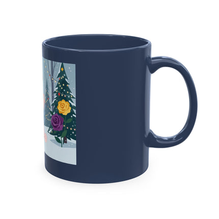 🏮🎄 The Winter Lantern Celebration Ceramic Mug – Art Deco Asian Christmas Elegance