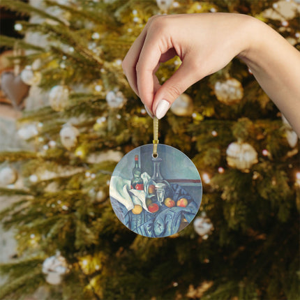 The Peppermint Bottle by Paul Cézanne Glass Ornament