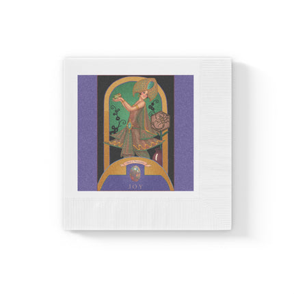 October & Opal, Tourmaline Zodiac White Coined Napkins