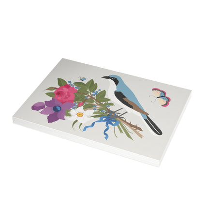 Bluebird & Butterfly Greeting Card – Elegant Charm & Springtime Grace