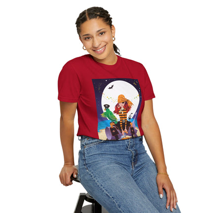 Moonlit Pirate Halloween Unisex Garment-Dyed T-shirt