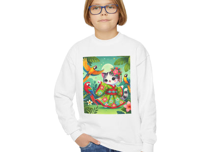 Parrot Dance of the Geisha Kitten Youth Crewneck Sweatshirt