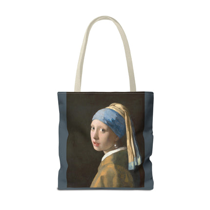 Girl with a Pearl Earring by Johannes Vermeer Tote Bag (AOP)