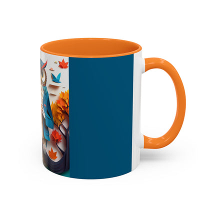 Owl at an Autumn Park Colorful Mugs (11oz, 15oz)