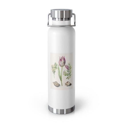 Tulip, Branches of Myrtle, and Shells by Maria Sibylla Merian Copper Vacuum Insulated Bottle, 22oz