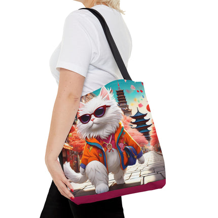 Fashionista Feline Puzzle Tote Bag (AOP)