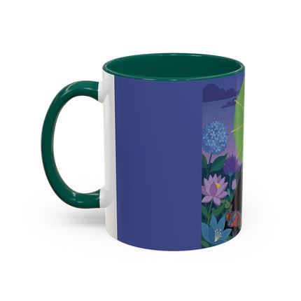 The Lady Of The Moonlit Needlework Colorful Mugs – Art Deco Crafting Elegance