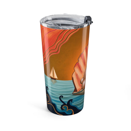 ⛵🦪 The Pearl Shell Sailor Tumbler, 20oz – Art Deco Seaside Fantasy