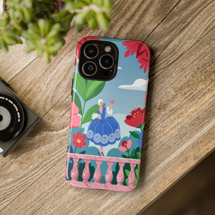 🌺🪭 The Lady Of The Grand Flower Terrace Phone Case – Art Deco Garden Elegance