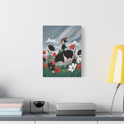 🌧️🌺 The Stormy Flower Walk Placemat – Art Deco Floral Fashion