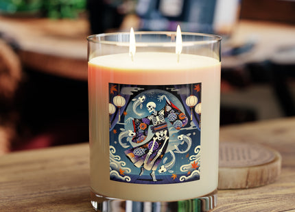 Skeleton Kabuki Performer Scented Candle - Full Glass, 11oz