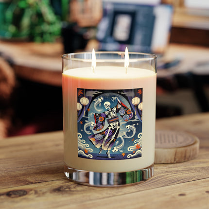 Skeleton Kabuki Performer Scented Candle - Full Glass, 11oz