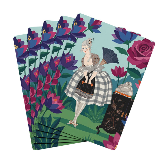 🪷🌸 The Lady Of The Lotus Garden Playing Cards – Art Deco Garden Elegance