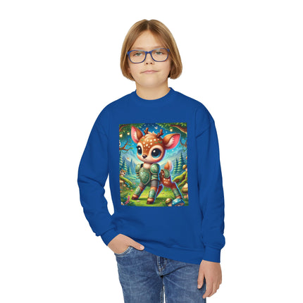 Fawn Defender Youth Crewneck Sweatshirt – Woodland Courage & Gentle Strength