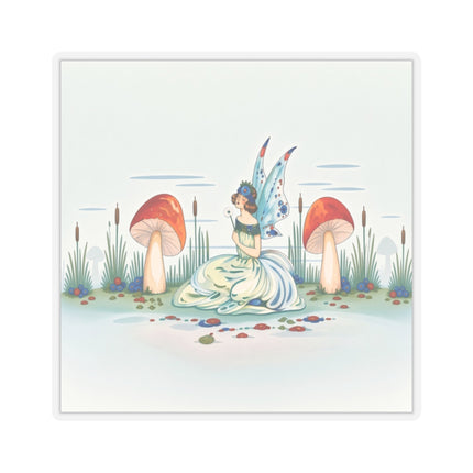 🧚🍄 The Fairy Of The Scarlet Mushrooms Kiss-Cut Stickers – Art Deco Woodland Fantasy