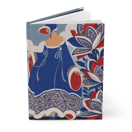 🌺💙 The Lady Of The Royal Blossom Garden Hardcover Journal – Art Deco Floral Elegance