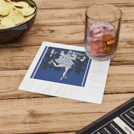 Where is my boy tonight by Ralph Barton White Coined Napkins