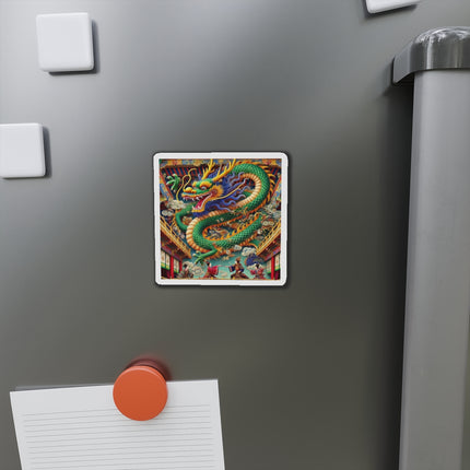 Tibetan Dragon Over Kabuki Duel Die-Cut Magnets (4 Sizes)