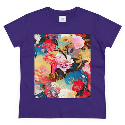Women's Ethereal Irises Print Midweight Cotton Tee