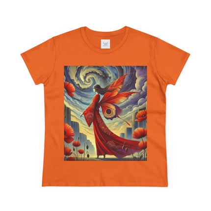 The Poppy Fairy in the Wind Cotton Tee