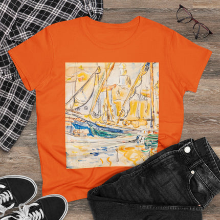 Saint-Tropez by Paul Signac Women's Midweight Cotton Tee
