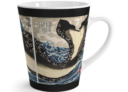 Miyamoto no Musashi Attacking the Giant Whale by Utagawa Kuniyoshi Latte Mug