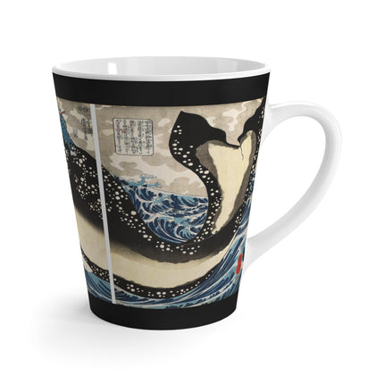Miyamoto no Musashi Attacking the Giant Whale by Utagawa Kuniyoshi Latte Mug