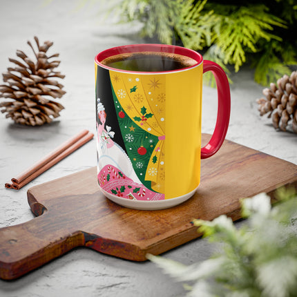 💌🎄 The Christmas Letter Of Holly House Colorful Mug – Whimsical Art Deco Holiday Charm