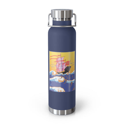 Golden Seas and Whimsical Dreams Copper Vacuum Insulated Bottle, 22oz