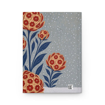 ❄️🌺 The Lady Of The Snowflake Flower Garden Hardcover Journal – Art Deco Winter Fashion Whimsy