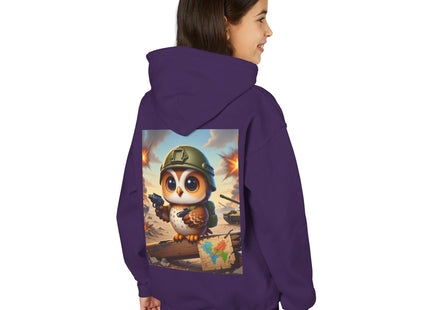Owl on the Front Lines Youth Heavy Blend Hooded Sweatshirt