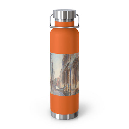 Gondola Moorings on the Grand Canal by John Singer Sargent Copper Vacuum Insulated Bottle, 22oz