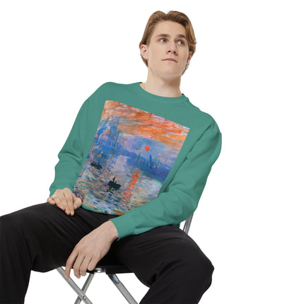 Sunrise by Claude Monet Unisex Garment-Dyed Sweatshirt