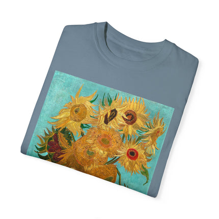 Vase with Twelve Sunflowers by Vincent van Gogh Unisex Garment-Dyed T-shirt