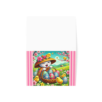Geisha Kitten’s Easter Delight Greeting Cards (1, 10, 30, and 50pcs)