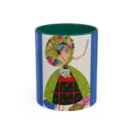 Lady with the Golden Fish Colorful Mugs – Whimsical Fashion & Playful Fantasy