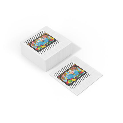 Blooms and Chicks White Coined Napkins