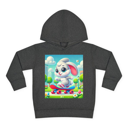 Skateboard Bunny Adventure Toddler Pullover Fleece Hoodie
