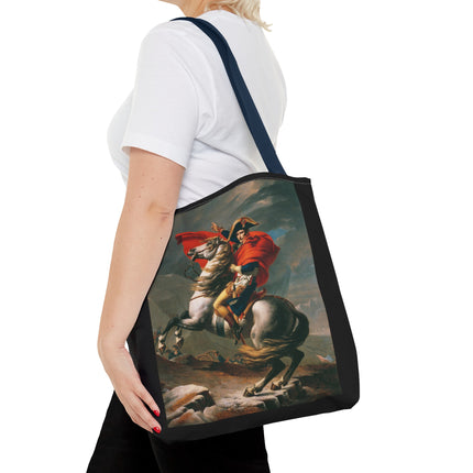 Napoleon Crossing the Alps by Jacques-Louis David Tote Bag (AOP)