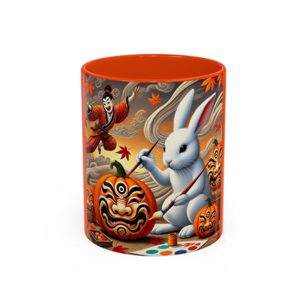 Halloween Rabbit’s Kabuki Jack-o’-Lanterns Colorful Mugs (11oz, 15oz)