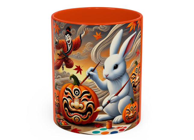 Halloween Rabbit’s Kabuki Jack-o’-Lanterns Colorful Mugs (11oz, 15oz)