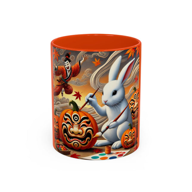 Halloween Rabbit’s Kabuki Jack-o’-Lanterns Colorful Mugs (11oz, 15oz)