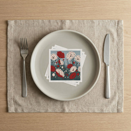 🃏🌺 The Enchanted Playing Card Flower Garden Napkins – Whimsical Botanical Fantasy