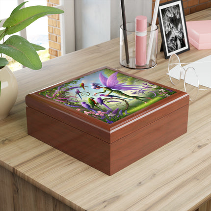 Lavender-Winged Fairy Jewelry Box