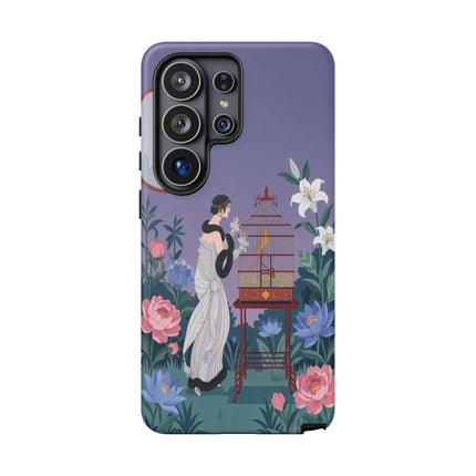 🌸🐦 The Lady Of The Garden Birdcage Phone Case – Art Deco Floral Elegance