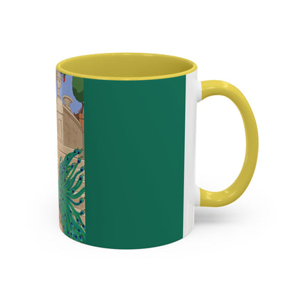 The Peacock's Admiration Colorful Mug (11oz, 15oz) – Rococo Elegance, Peacock Beauty & Garden Charm